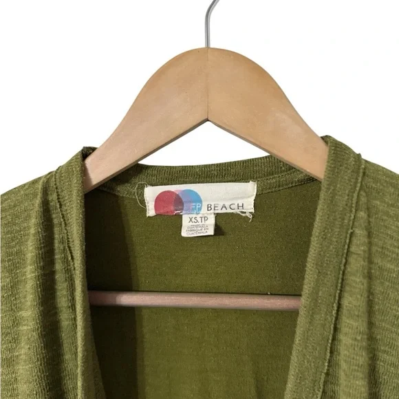 FREE PEOPLE FP Beach 2 Piece BiCoastal Quiet Moss Jumpsuit Cardigan Duster Set - Picture 11 of 11